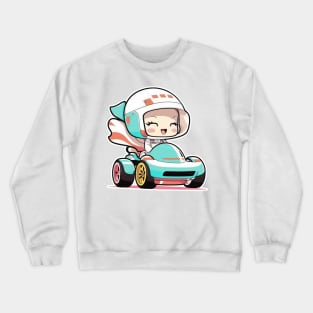 Cute happy kawaii girl formula 1 driver Crewneck Sweatshirt